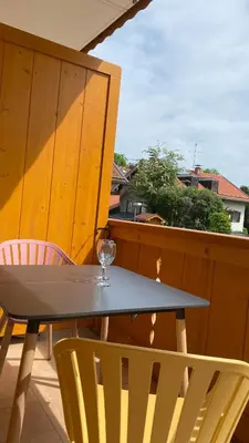 Ein Balkon oder eine Terrasse in der Unterkunft Anne am Kurpark
