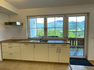Küche/Küchenzeile in der Unterkunft Ferienwohnung Hochriesblick