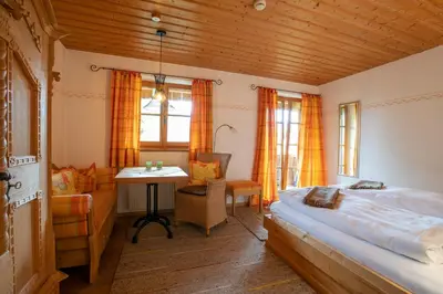 Ein Bett oder Betten in einem Zimmer der Unterkunft Landhaus Am Arzbach