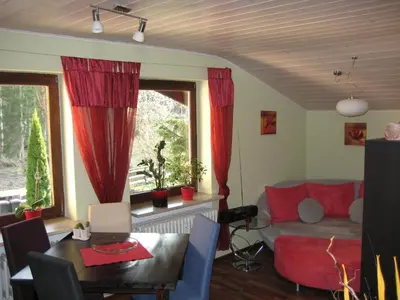 Ein Sitzbereich in der Unterkunft Ferienwohnung Moser Brunhilde