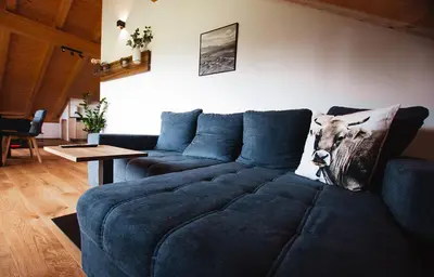 Ein Sitzbereich in der Unterkunft Ferienhof Kohler