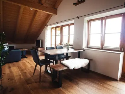 Ein Sitzbereich in der Unterkunft Ferienhof Kohler