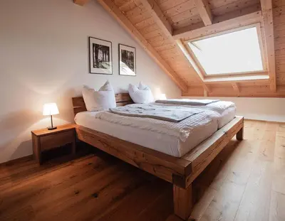Ein Bett oder Betten in einem Zimmer der Unterkunft Ferienhof Kohler