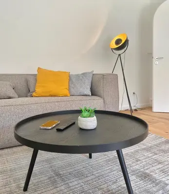 Ein Sitzbereich in der Unterkunft Bungalow in Rottachs Bestlage