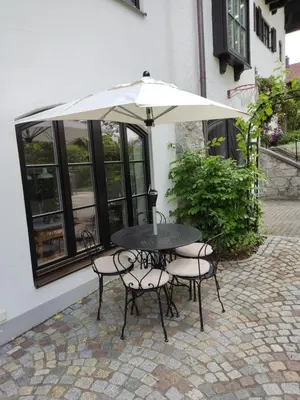 Ein Patio oder anderer Außenbereich in der Unterkunft Ferienwohnung mit Herz