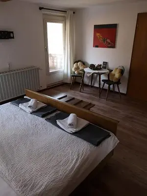 Ein Bett oder Betten in einem Zimmer der Unterkunft Pension Oberwirt