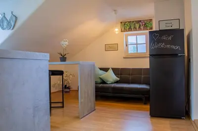 Ein Sitzbereich in der Unterkunft Ferienwohnung Inselblick