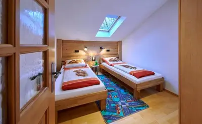 Ein Bett oder Betten in einem Zimmer der Unterkunft Bauernhof Berndlhof Obing
