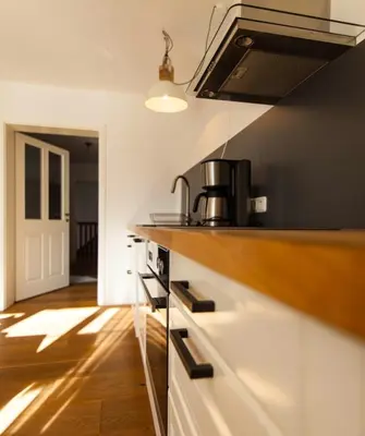 Küche/Küchenzeile in der Unterkunft Ferienwohnung 