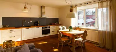 Küche/Küchenzeile in der Unterkunft Ferienwohnung 