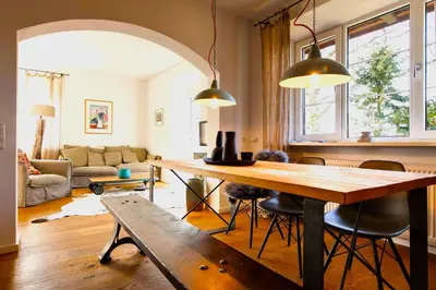 Ein Sitzbereich in der Unterkunft Ferienwohnung 