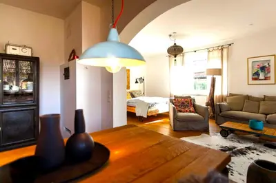 Ein Sitzbereich in der Unterkunft Ferienwohnung 