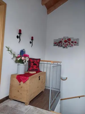 Ein Bett oder Betten in einem Zimmer der Unterkunft Ferienwohnung Abendrot
