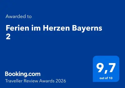 Ein Zertifikat, Auszeichnung, Logo oder anderes Dokument, das in der Unterkunft Ferien im Herzen Bayerns 2 ausgestellt ist