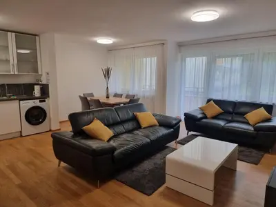 Küche/Küchenzeile in der Unterkunft Ferienwohnung Kuhsee