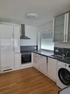 Küche/Küchenzeile in der Unterkunft Ferienwohnung Kuhsee