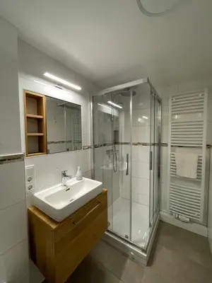 Ein Badezimmer in der Unterkunft Zentrale 1-Zimmer-Wohnung in der Altstadt