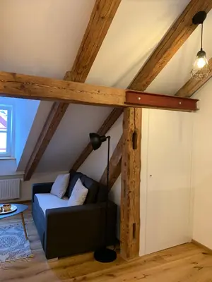 Ein Bett oder Betten in einem Zimmer der Unterkunft Zentrale 1-Zimmer-Wohnung in der Altstadt