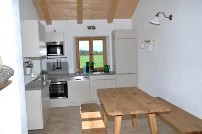 Küche/Küchenzeile in der Unterkunft Springerhof