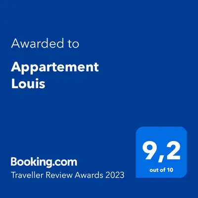 Ein Zertifikat, Auszeichnung, Logo oder anderes Dokument, das in der Unterkunft Appartement Louis ausgestellt ist