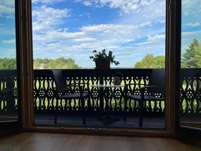 Ein Balkon oder eine Terrasse in der Unterkunft Aich22