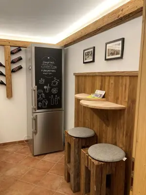Küche/Küchenzeile in der Unterkunft Beim Huber in Linden