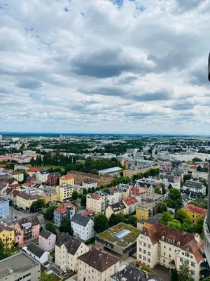 Ein allgemeiner Blick auf Augsburg oder ein Stadtblick von der Ferienwohnung aus