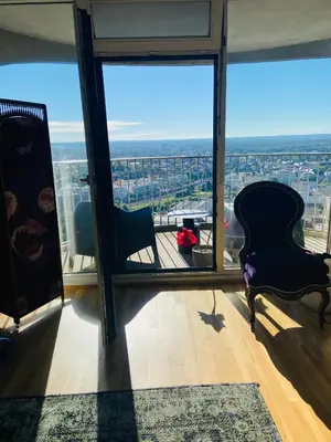 Ein Sitzbereich in der Unterkunft Hotelturm Augsburg Appartment 29 Stock