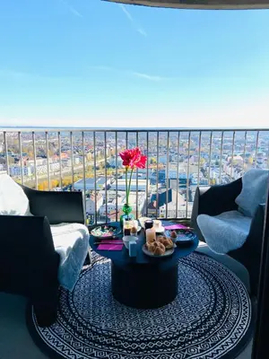 Ein Balkon oder eine Terrasse in der Unterkunft Hotelturm Augsburg Appartment 29 Stock