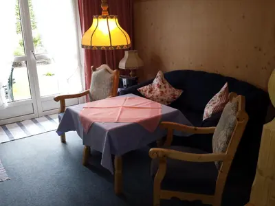Ein Sitzbereich in der Unterkunft Landhaus Brigitte