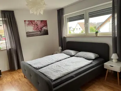 Ein Bett oder Betten in einem Zimmer der Unterkunft Weidehaus Pförring