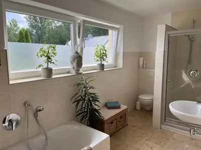 Ein Badezimmer in der Unterkunft Weidehaus Pförring