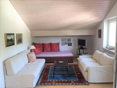Ein Sitzbereich in der Unterkunft Ferienwohnung Kunze