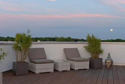 Ein Balkon oder eine Terrasse in der Unterkunft Hotel im Bunker