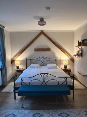Ein Bett oder Betten in einem Zimmer der Unterkunft Luxury Apartment Munich South