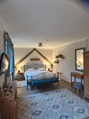Ein Bett oder Betten in einem Zimmer der Unterkunft Luxury Apartment Munich South