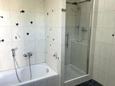 Ein Badezimmer in der Unterkunft Kelsbachhaus EG
