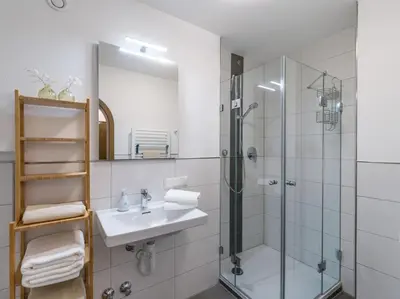 Ein Badezimmer in der Unterkunft Ferienwohnung Panoramablick