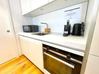 Küche/Küchenzeile in der Unterkunft Ferienwohnung 