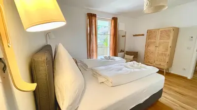 Ein Bett oder Betten in einem Zimmer der Unterkunft Ferienwohnung 