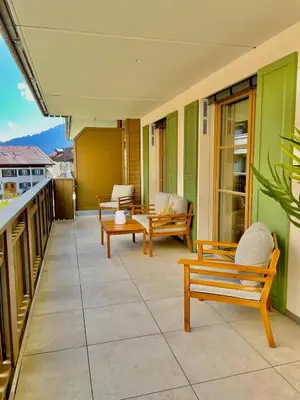 Ein Balkon oder eine Terrasse in der Unterkunft Ferienwohnung 