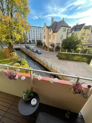 Ein Balkon oder eine Terrasse in der Unterkunft Lilis Apartment mit Balkon