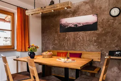 Ein Sitzbereich in der Unterkunft Landhaus Geierstanger