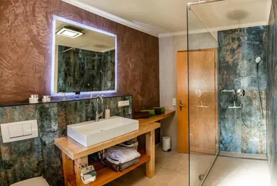 Ein Badezimmer in der Unterkunft Landhaus Geierstanger