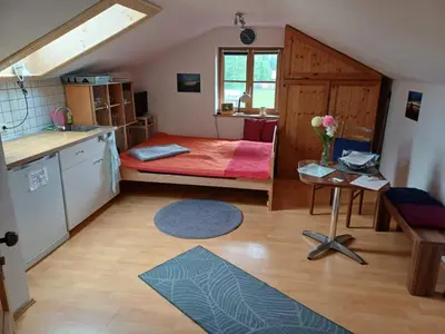 Küche/Küchenzeile in der Unterkunft Apartment Moosblick zwischen Bergen und See
