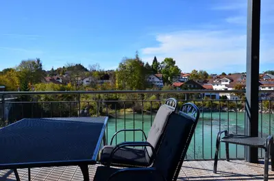 Ein Balkon oder eine Terrasse in der Unterkunft Gründl Prem Lechfelsen