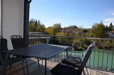 Ein Balkon oder eine Terrasse in der Unterkunft Gründl Prem Lechfelsen