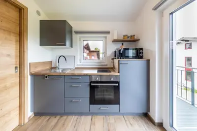Küche/Küchenzeile in der Unterkunft Ferienwohnung Morgensonne