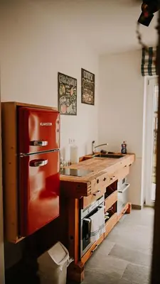 Küche/Küchenzeile in der Unterkunft Wohnung Hochalm