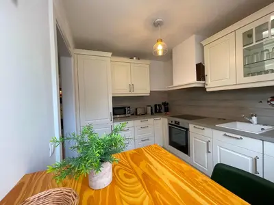 Küche/Küchenzeile in der Unterkunft Ferienwohnung 